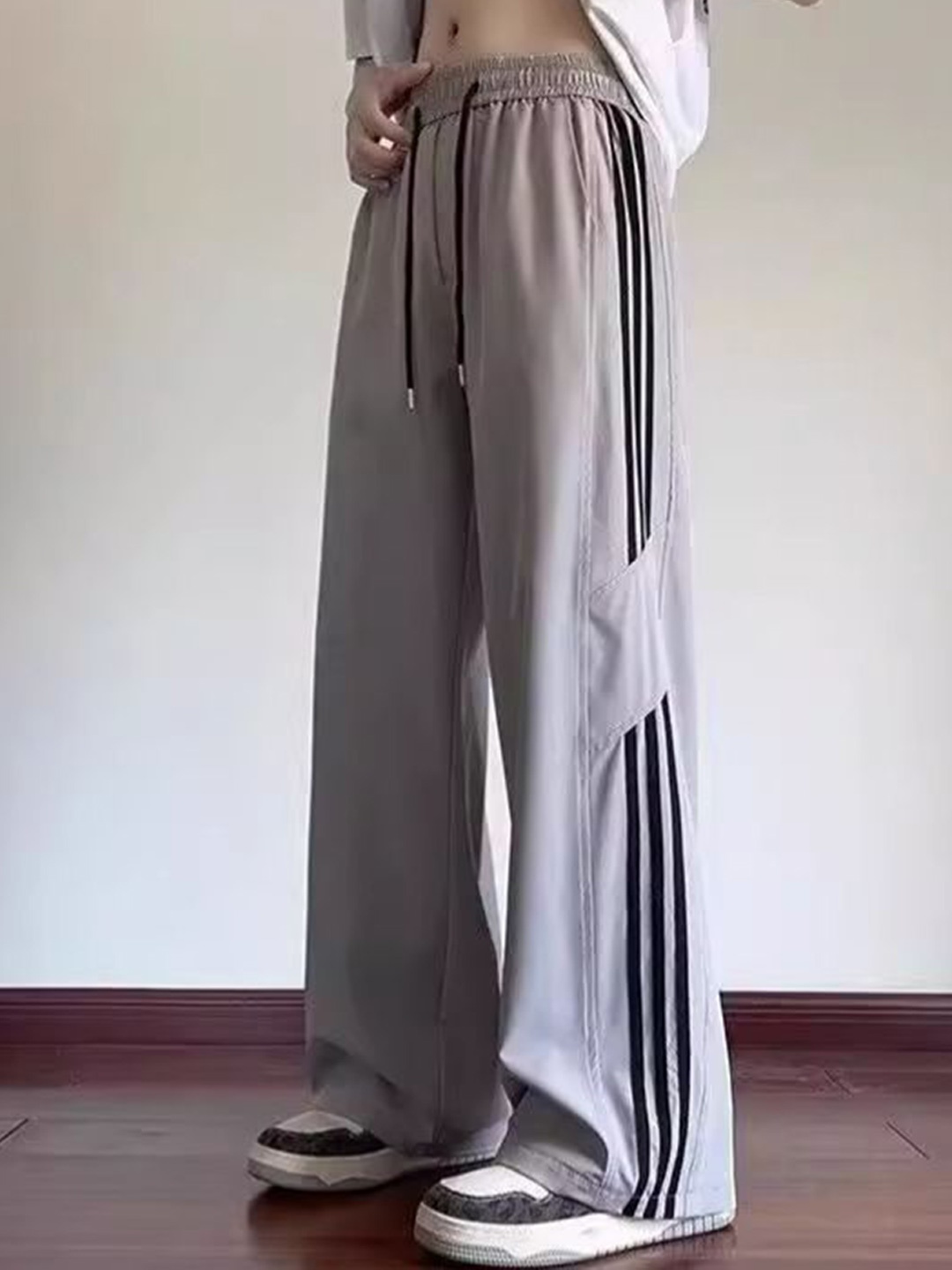 

StyleCast Men Striped Loose Fit Trouser, Grey
