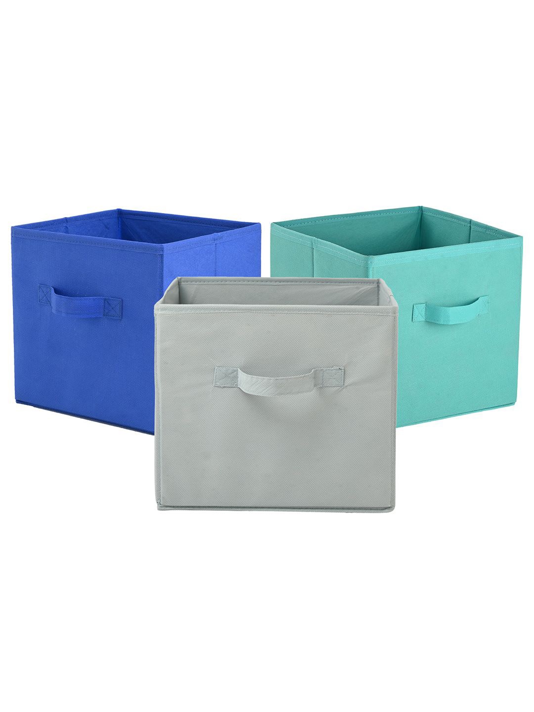 

Kuber Industries Green 3 Pieces Multi-Utility Square Shape Storage Organisers