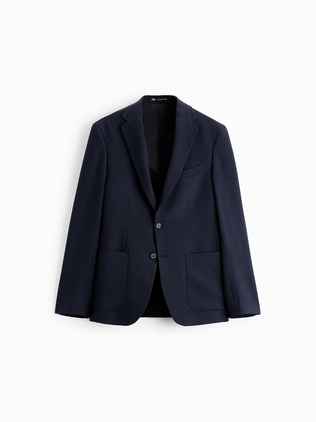 

ZARA Men Navy Blue Blazers