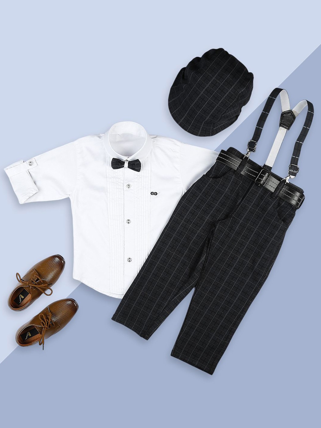 

YK Boys Shirt with Trousers, White