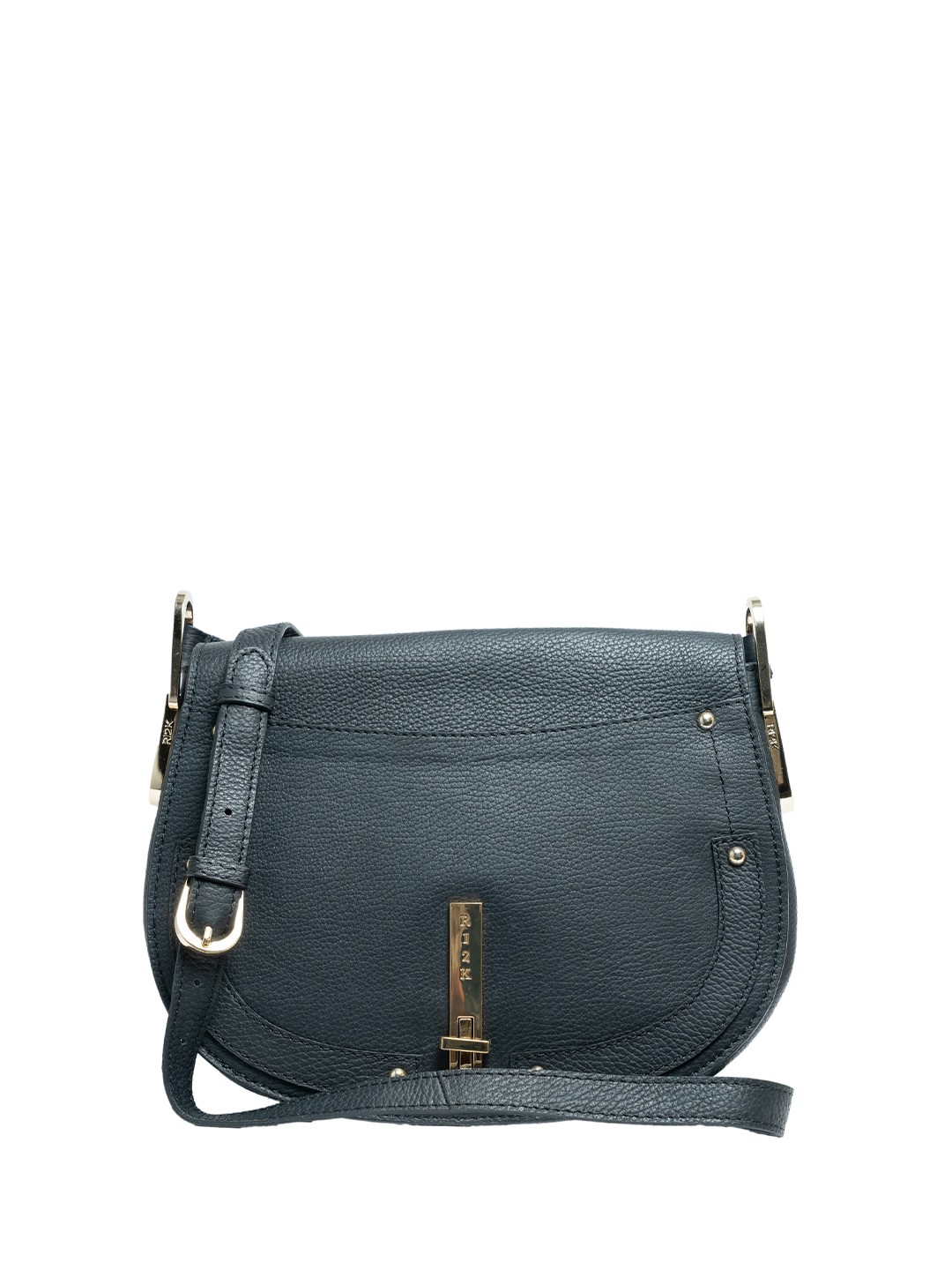 

RI2K LONDON Women Textured Leather Sling Bag, Black