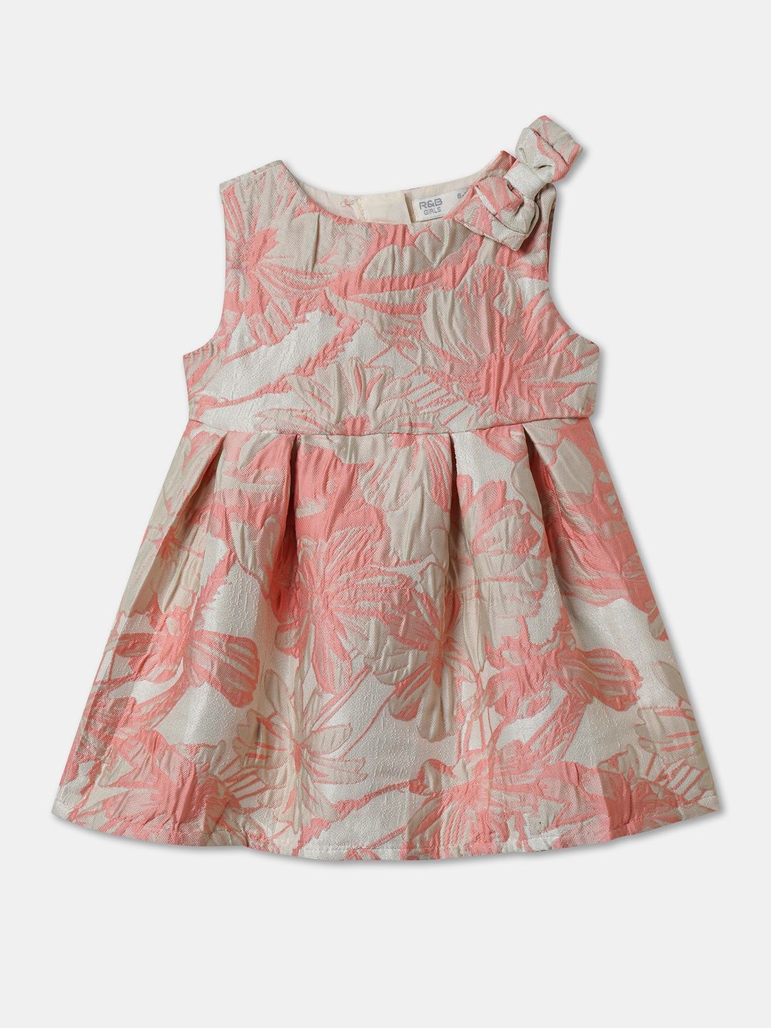 

R&B Girls Floral Printed Sleeveless A-Line Dress, Purple