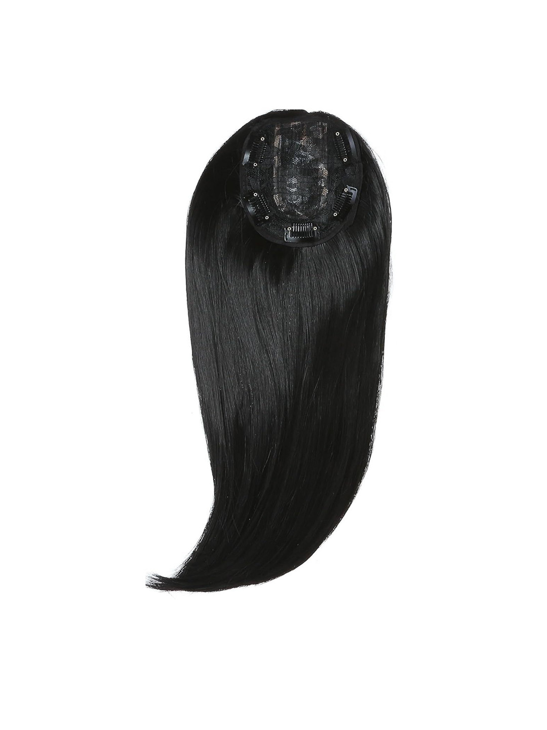 

D-Divine Clip-In Scalp Topper Human Hair Straight Hair Extension - Black- 16 Inch