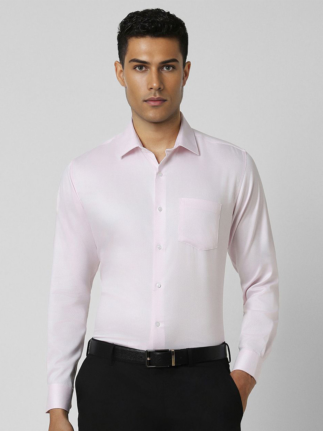 

Van Heusen Men Spread Collar Solid Cotton Formal Shirt, White