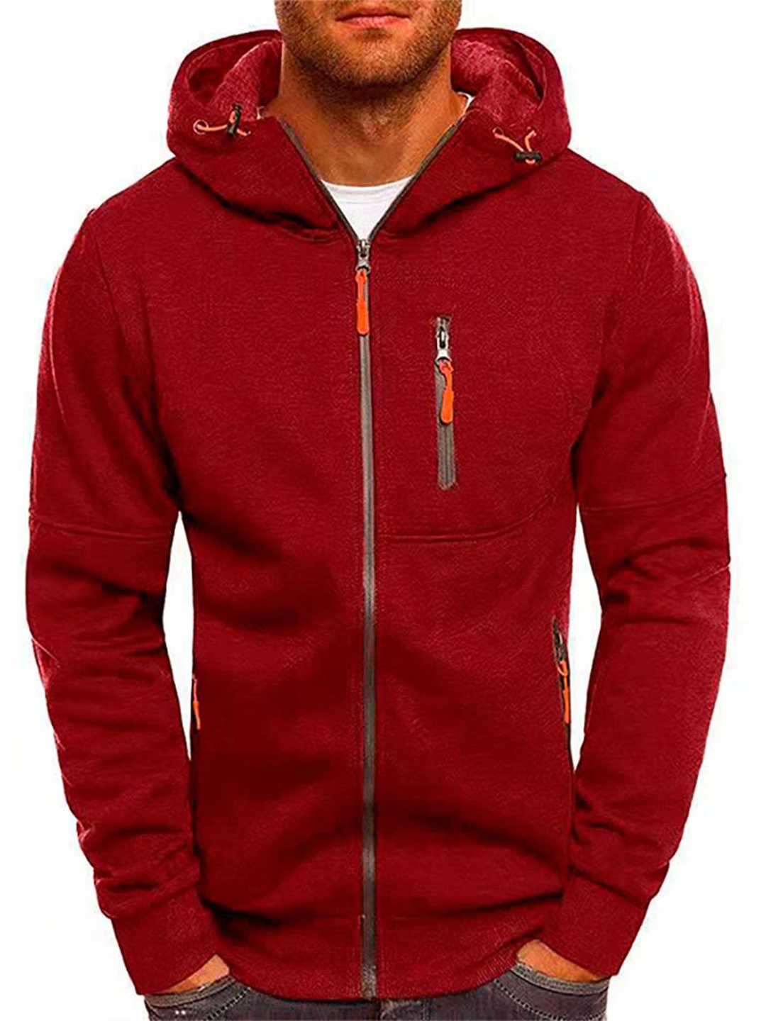 

StyleCast x Revolte Men Hooded Sweatshirt, Red