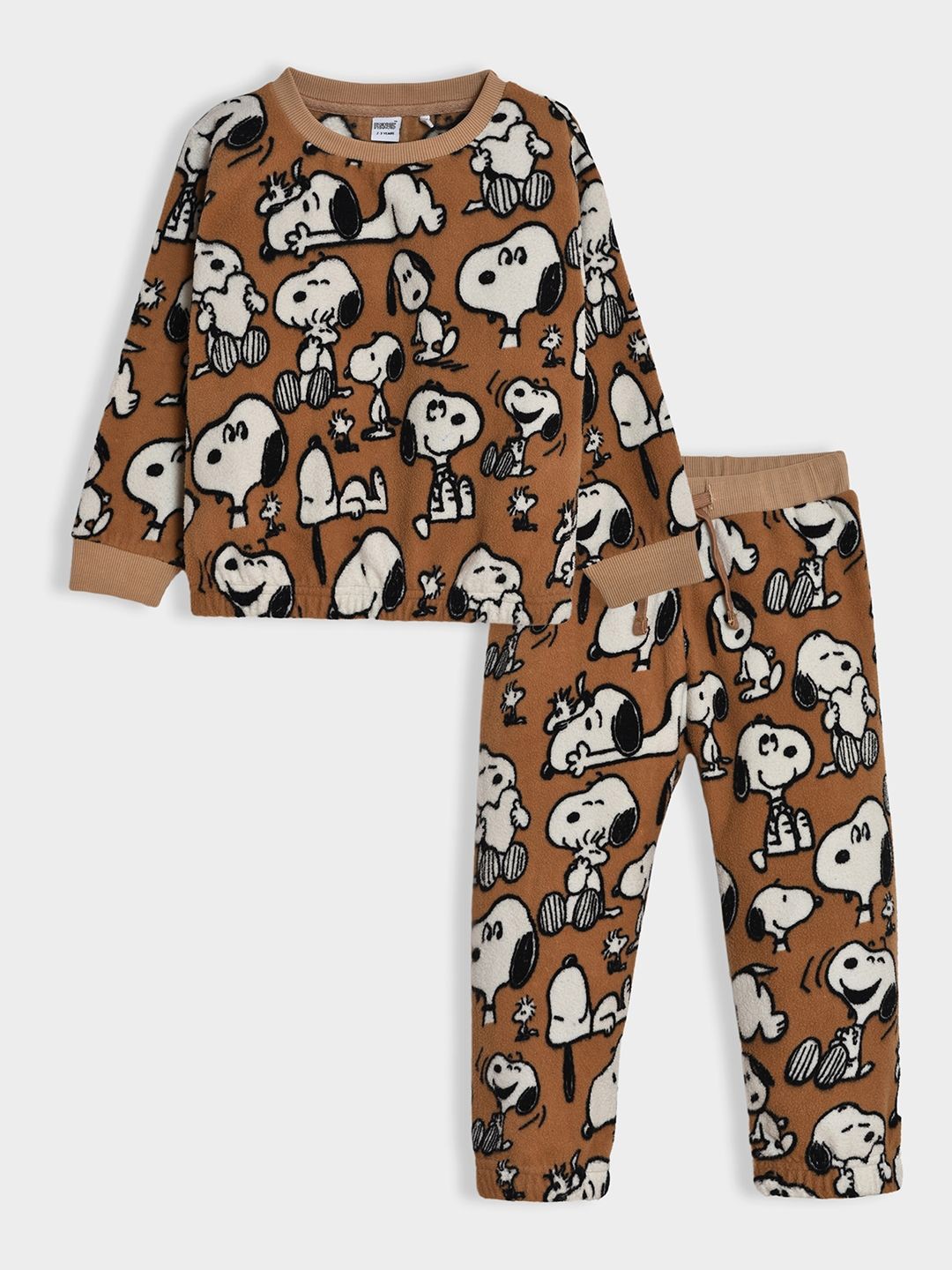 

MiArcus Kids Peanuts Snoopy Printed Top With Coordinating Pajama, Brown