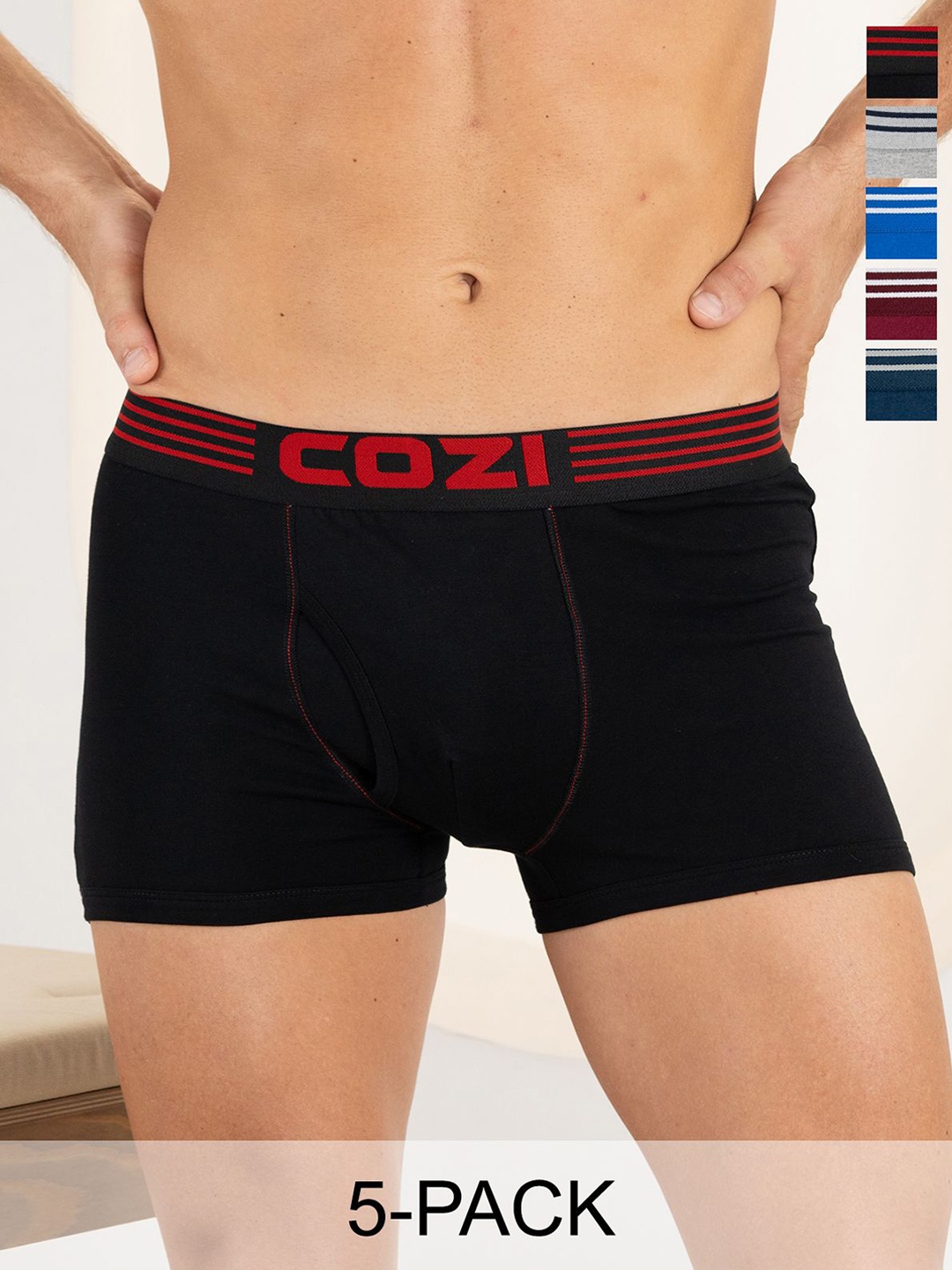 

Lux Cozi Pack Of 5 Pure Cotton Assorted Trunks COZI_1122_LUXURY_AST_5PC