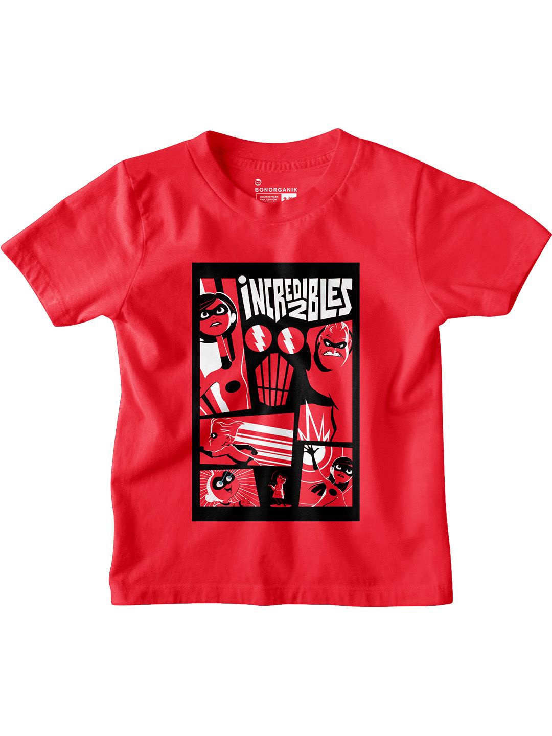 

BonOrganik Boys Typography Printed Round Neck Cotton T-shirt, Red