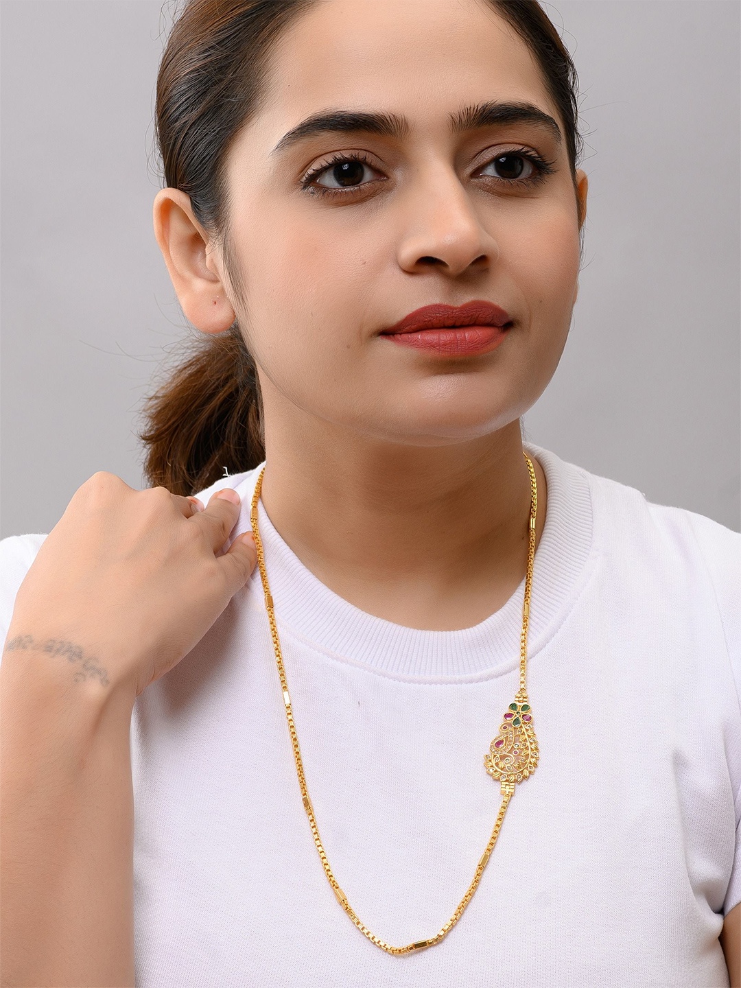 

HETPRIT Brass Copper-Plated Necklace, Gold
