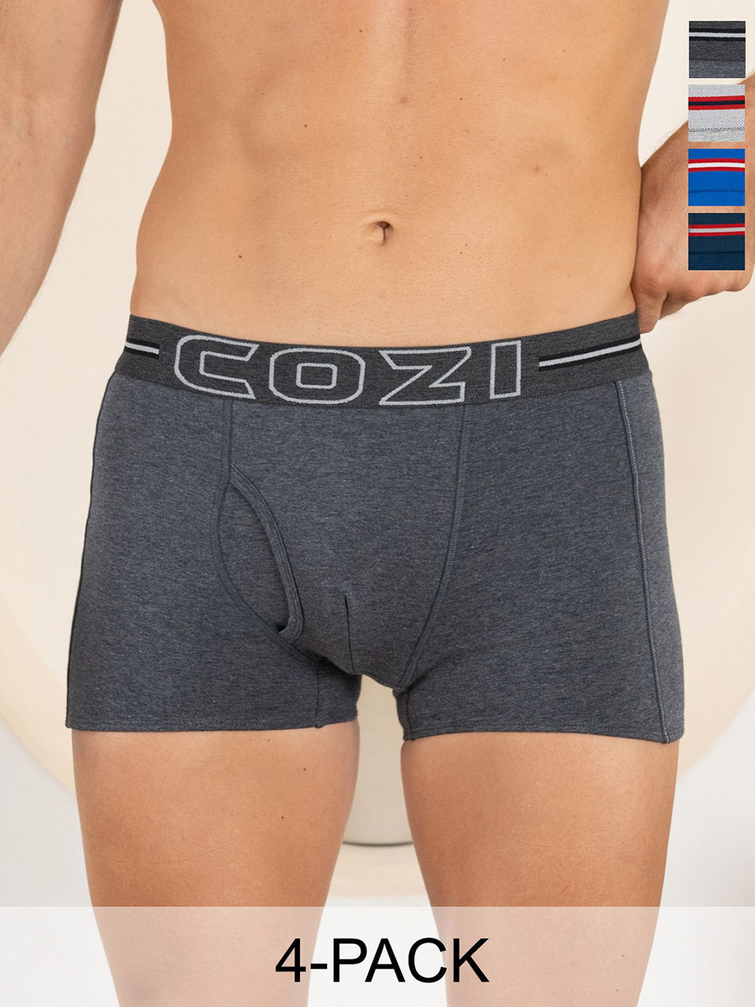 

Lux Cozi Men Pack of 4 Assorted Pure Cotton Trunk COZI_1125_LUXURY_AST_4PC