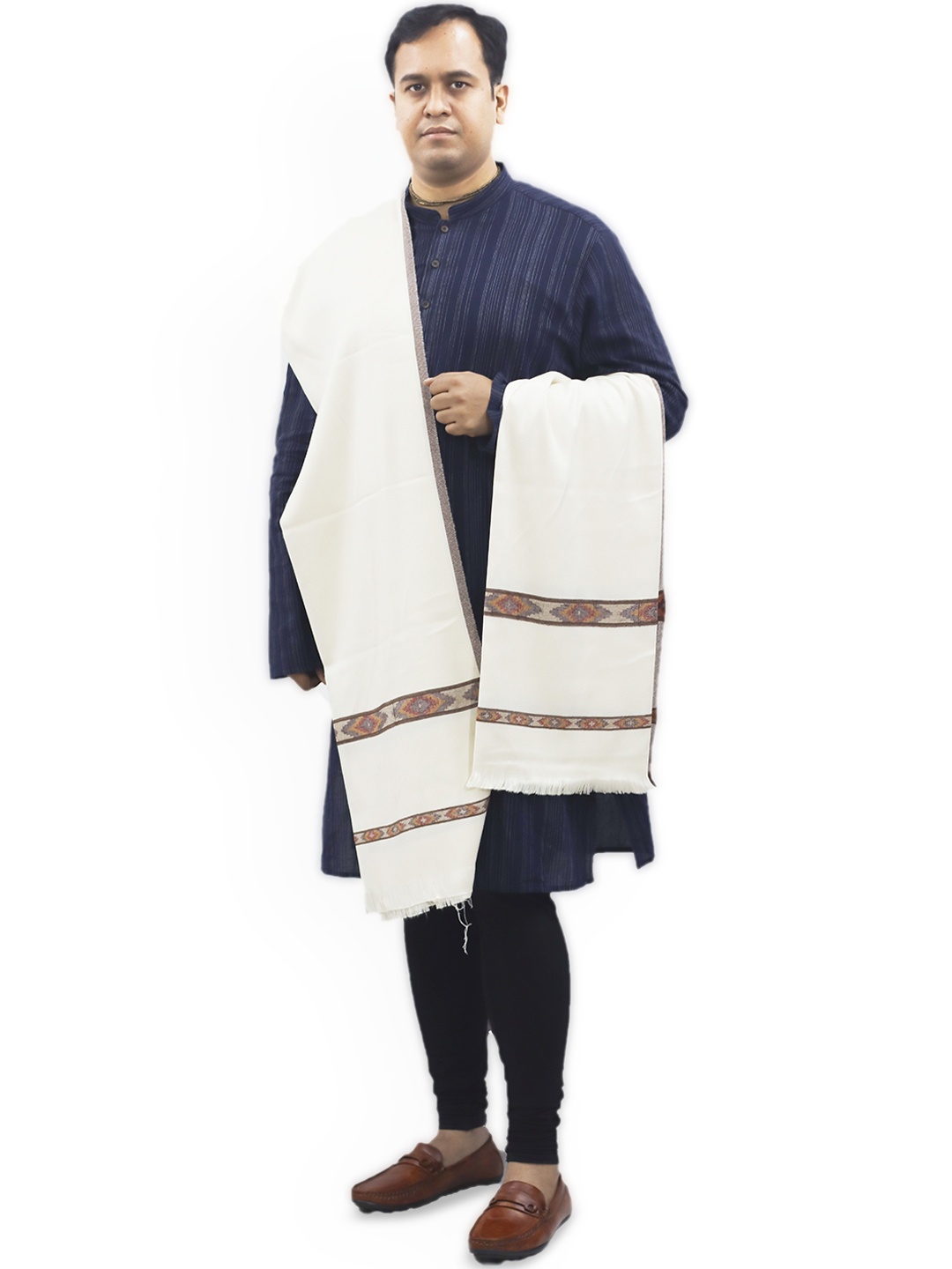 

Vrinde Pure Woollen Shawl, White