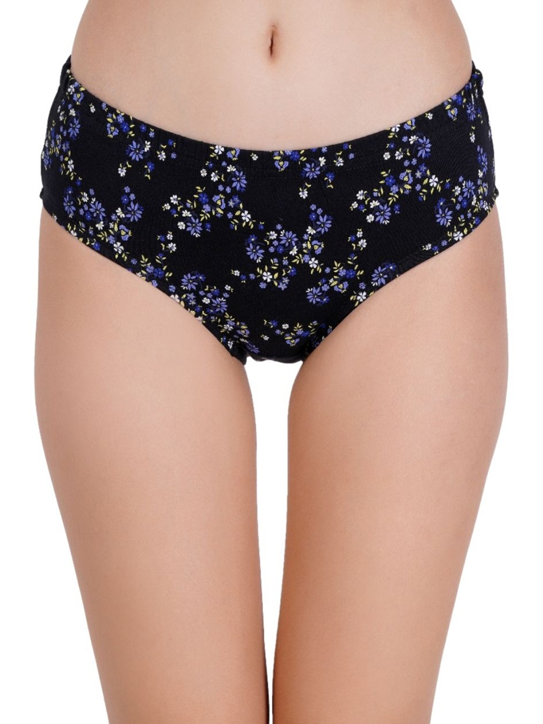 

Louis Bayrad Women Printed Anti Bacterial Mid-Rise Hipster Briefs, Black