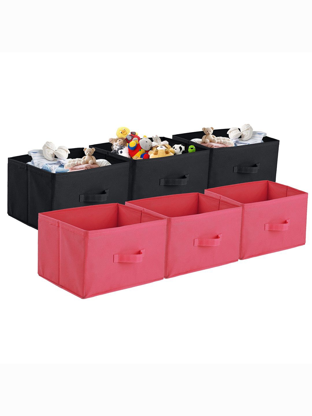 

Kuber Industries Pink & Black 6 Pieces Drawer Organisers