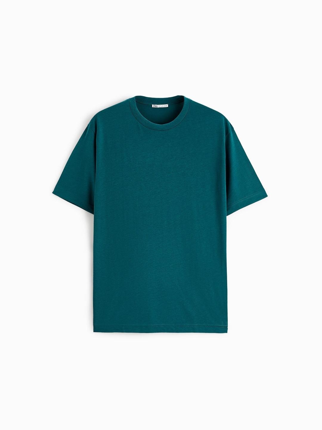 

ZARA Men Turquoise Blue T-shirt