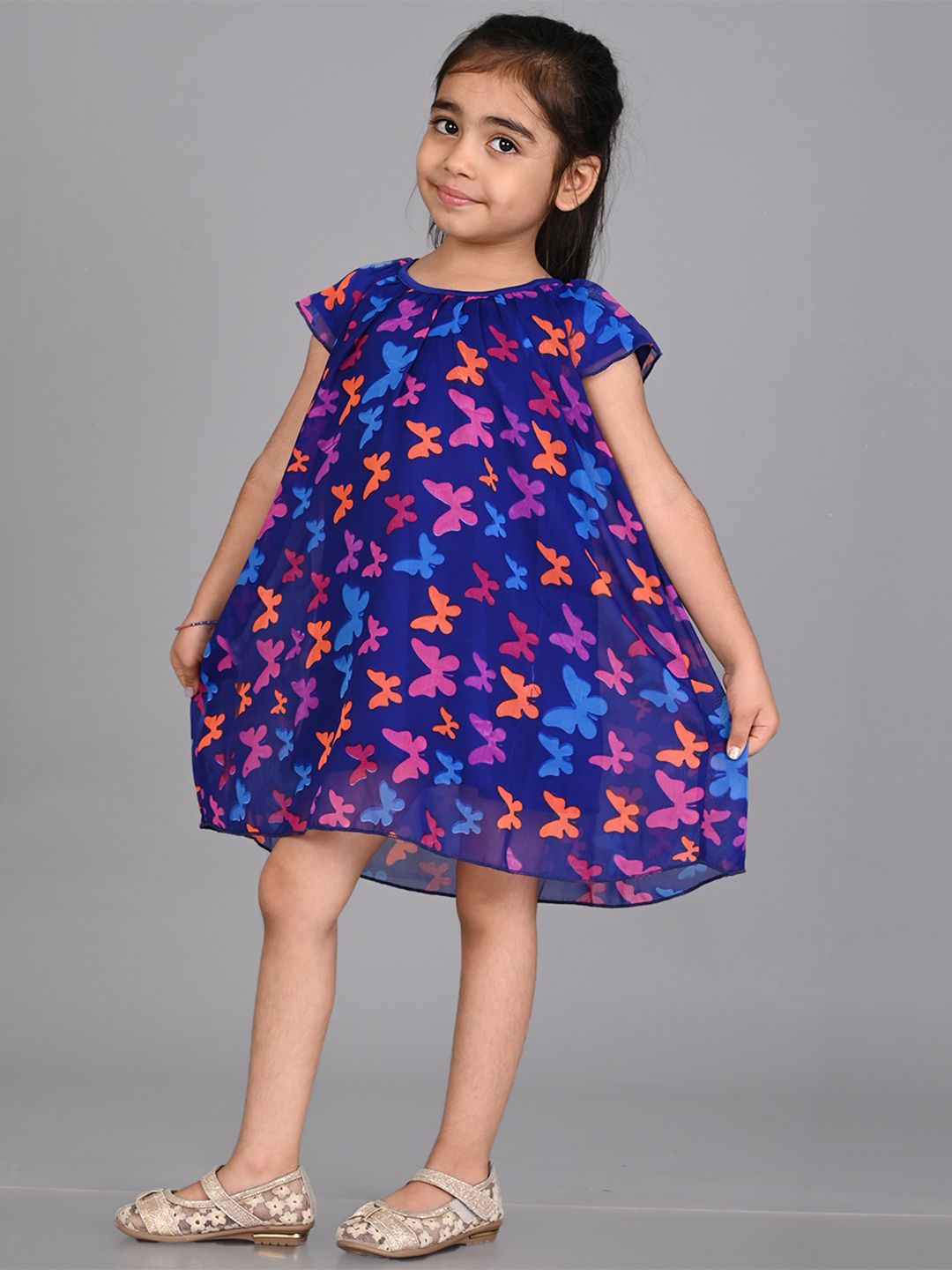 

HERE&NOW Girls Print A-Line Dress, Blue
