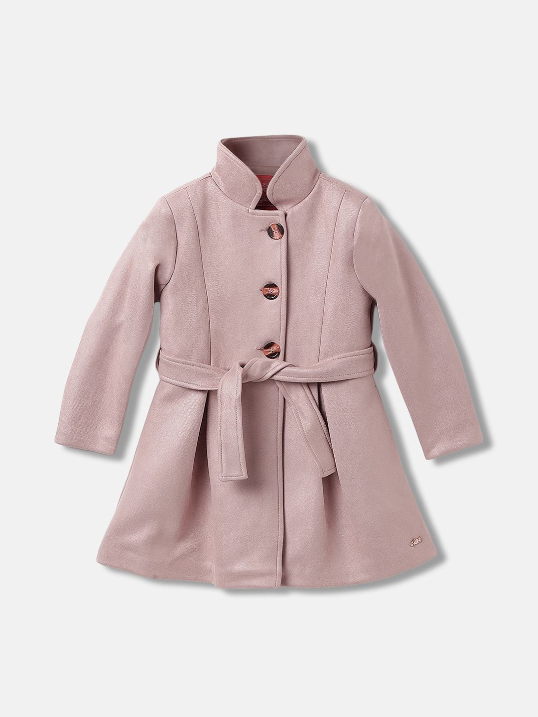 

Blue Giraffe Girls Single-Breasted Overcoat, Pink