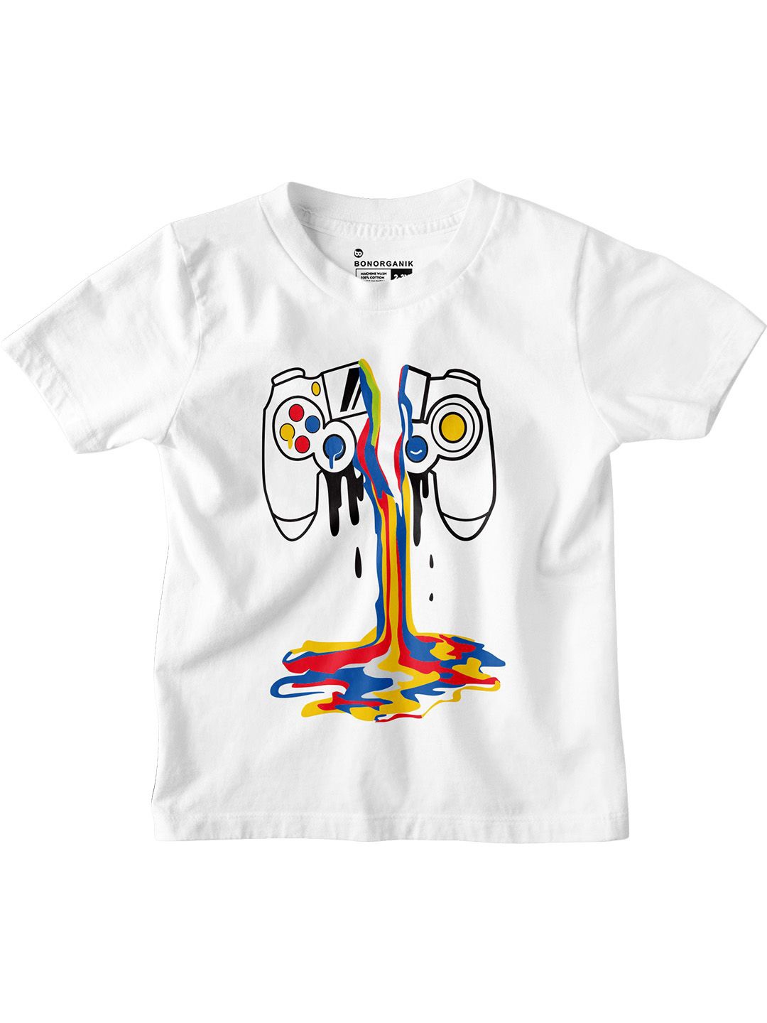 

BonOrganik Boys Cotton Graphic Printed T-shirt, White