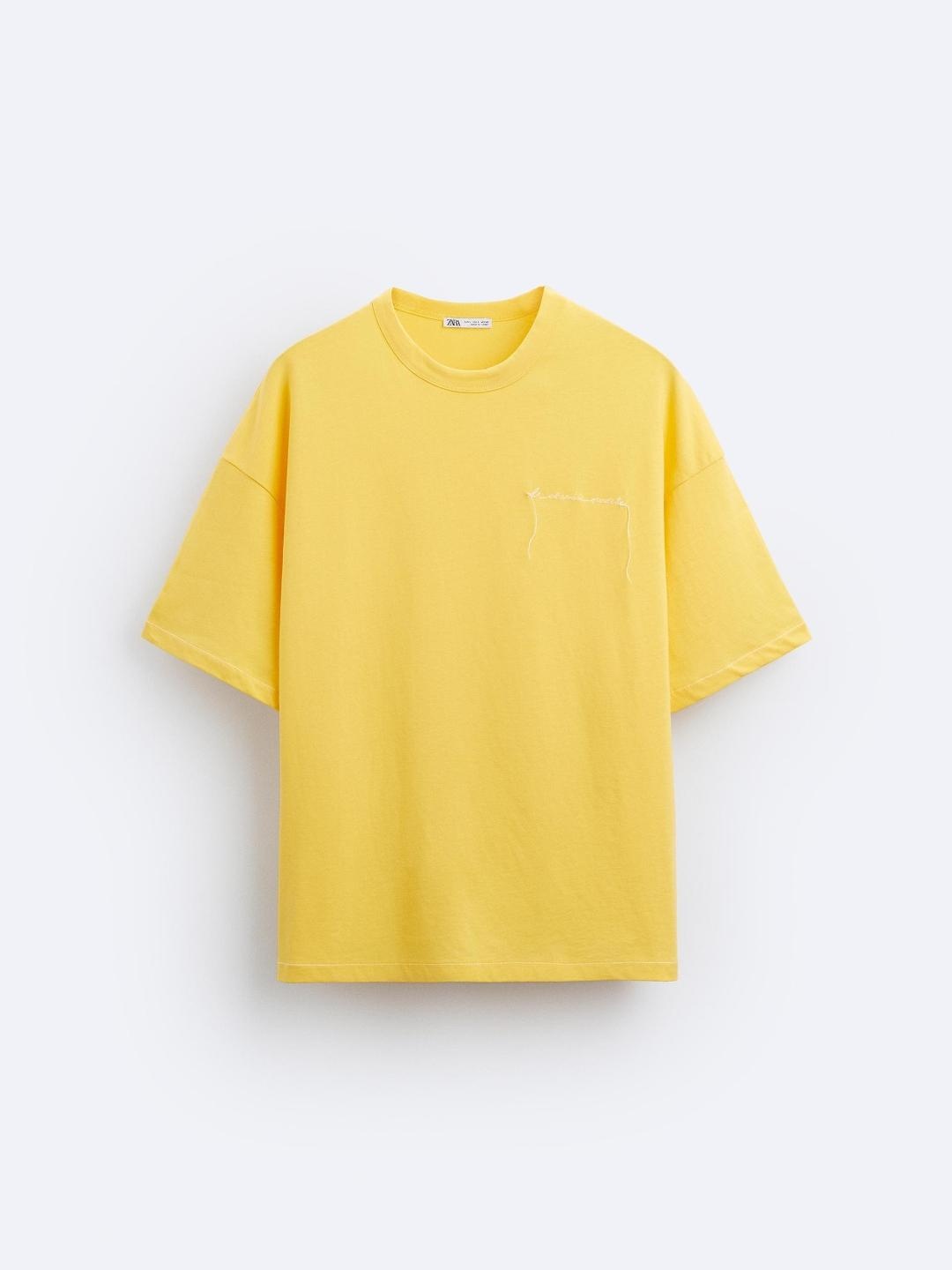 

ZARA Men Yellow T-shirt