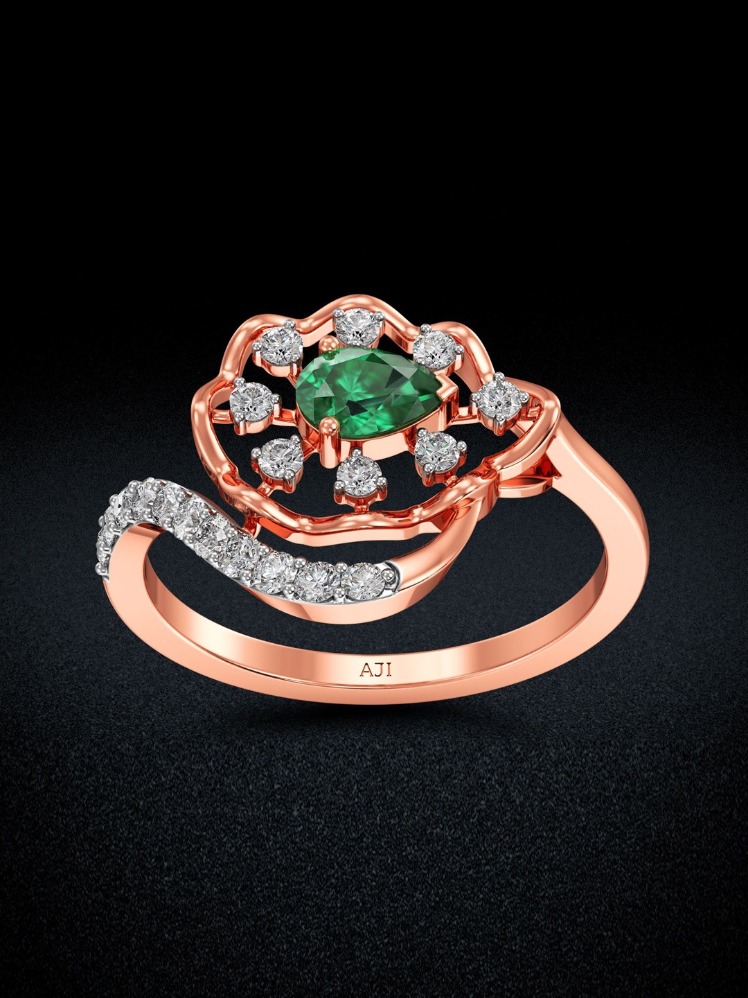 

Joyalukkas 18KT Modern Timeless Glamor Rose Gold Diamond Ring