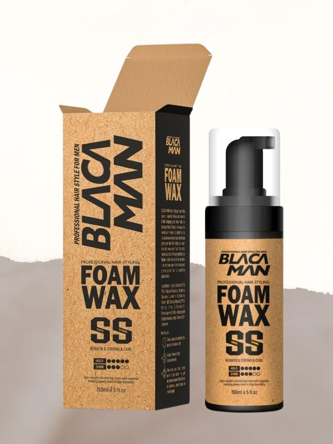 

blaca Foam Wax For Voluminous Hair - 150g, Black