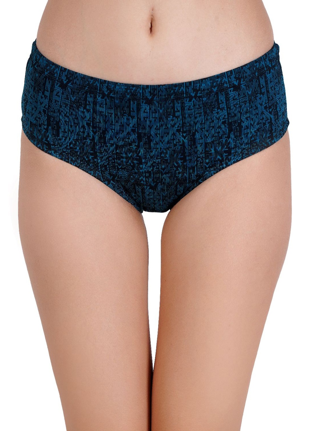 

Louis Bayrad Women Printed Plus Size Low-Rise Hipster Briefs, Blue