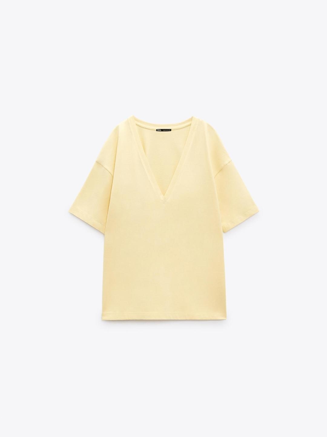 

ZARA Women Yellow T-shirt