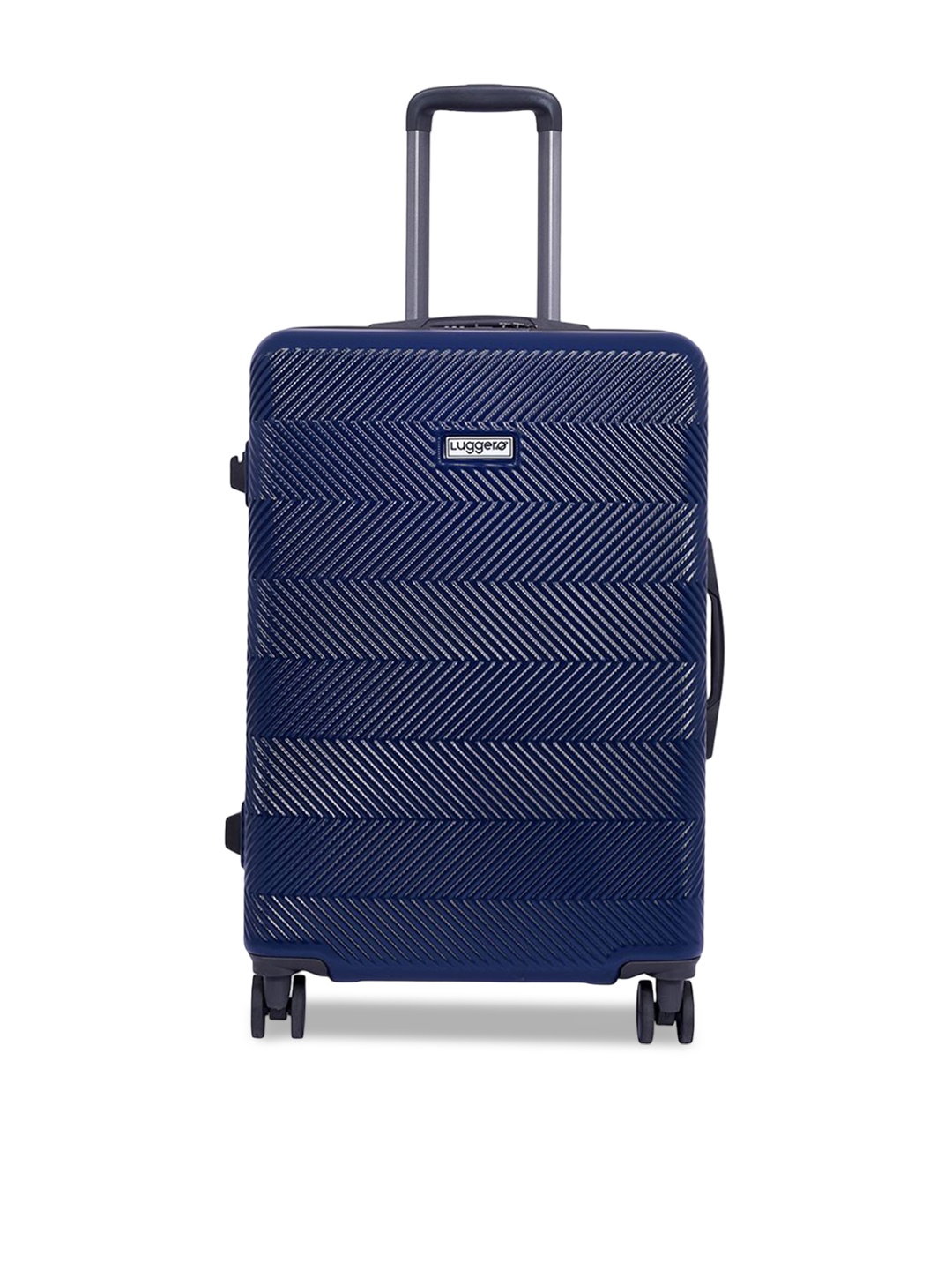 

Luggero Unisex Textured Hard Sided 360-Degree Rotation Medium Trolley Bag, Navy blue