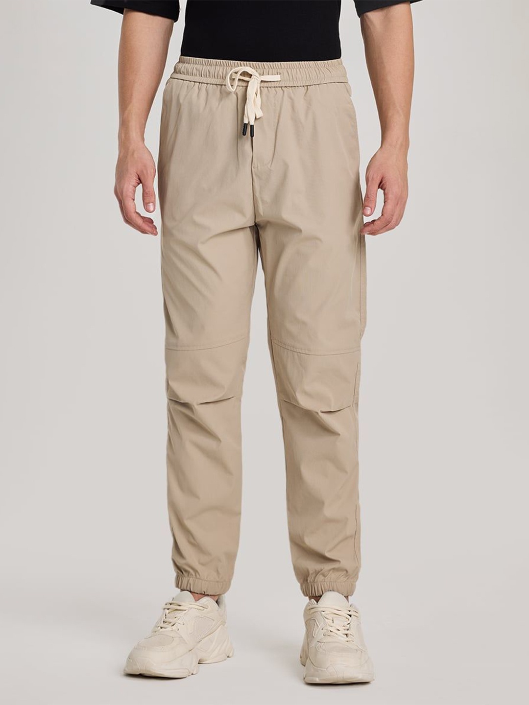 

Snitch Men Relaxed Loose Fit Joggers Trousers, Beige