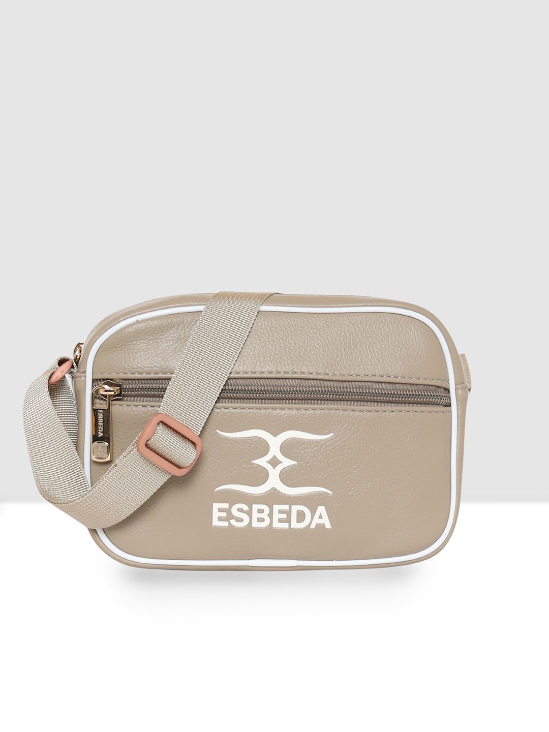 

ESBEDA Women Textured Swagger Sling Bag, Beige