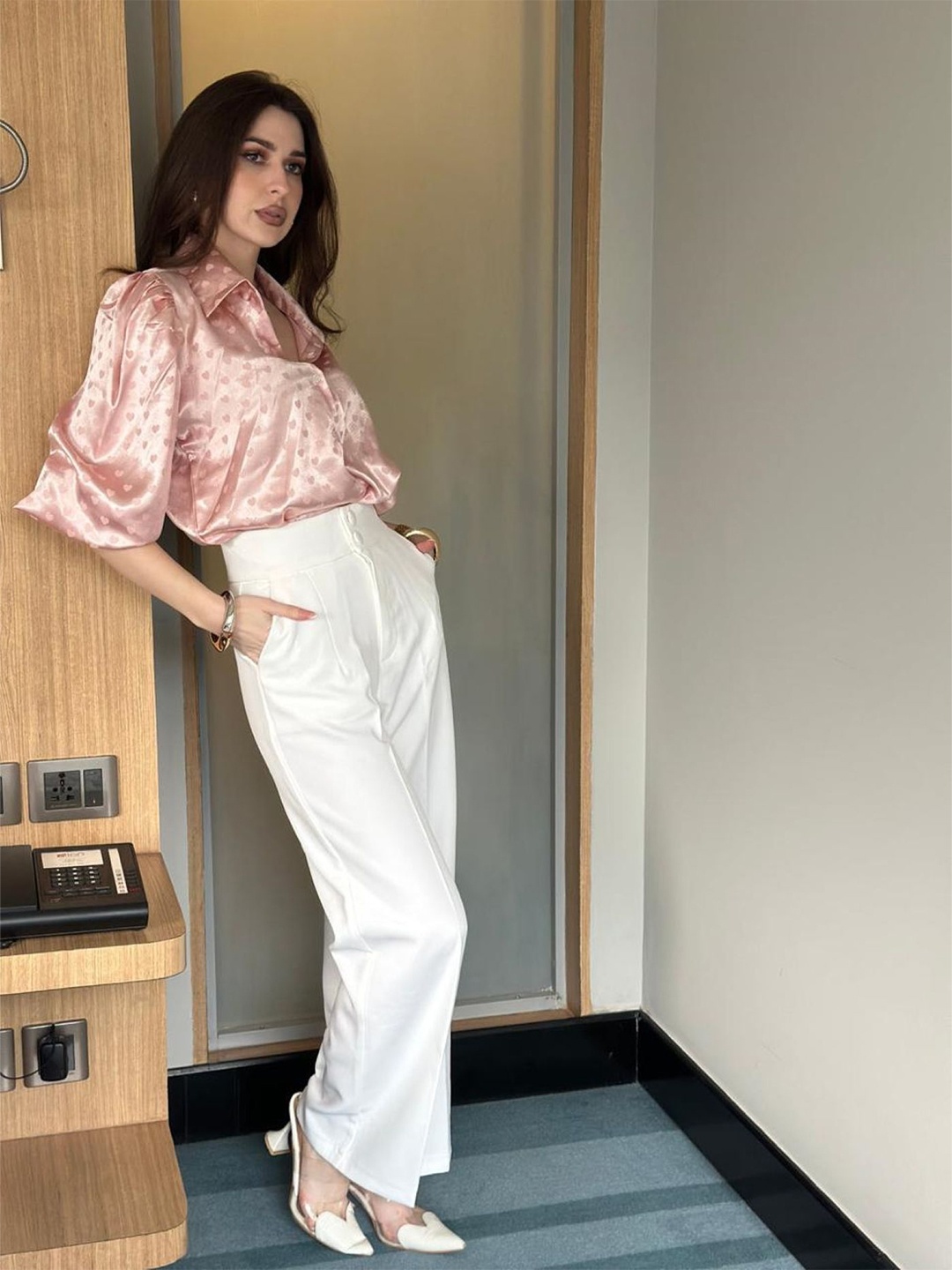 

StyleAsh Women Straight Fit High-Rise Pleated Trouser, White
