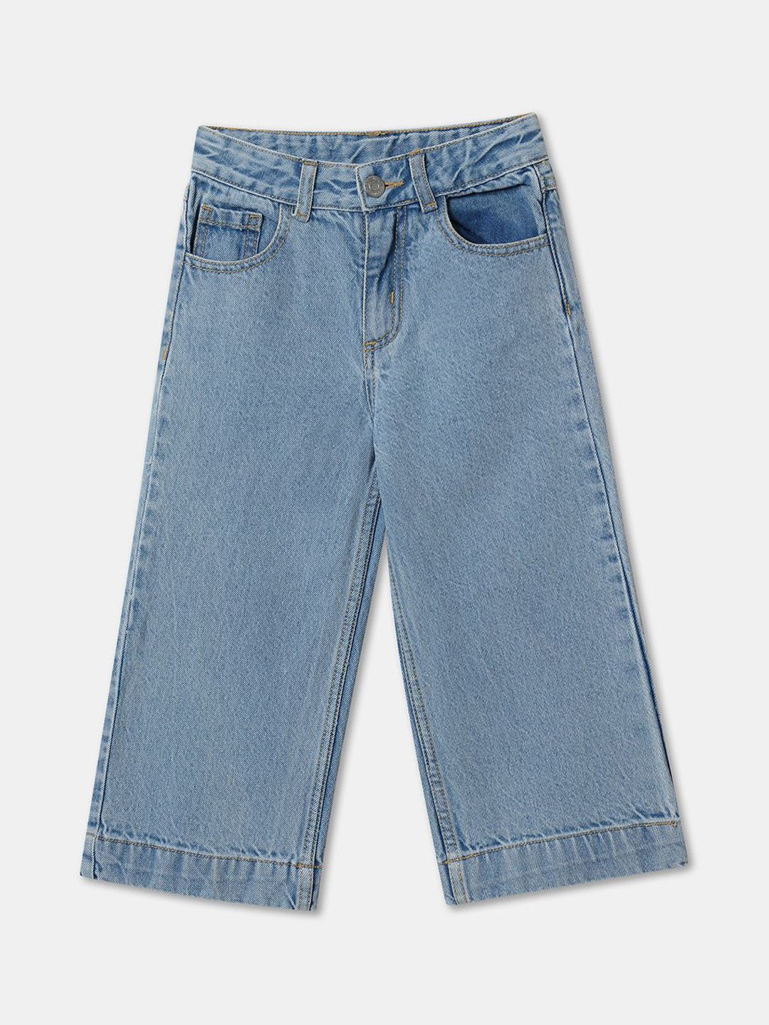

R&B Girls Low Distress Mid-Rise Regular Fit Jeans, Blue