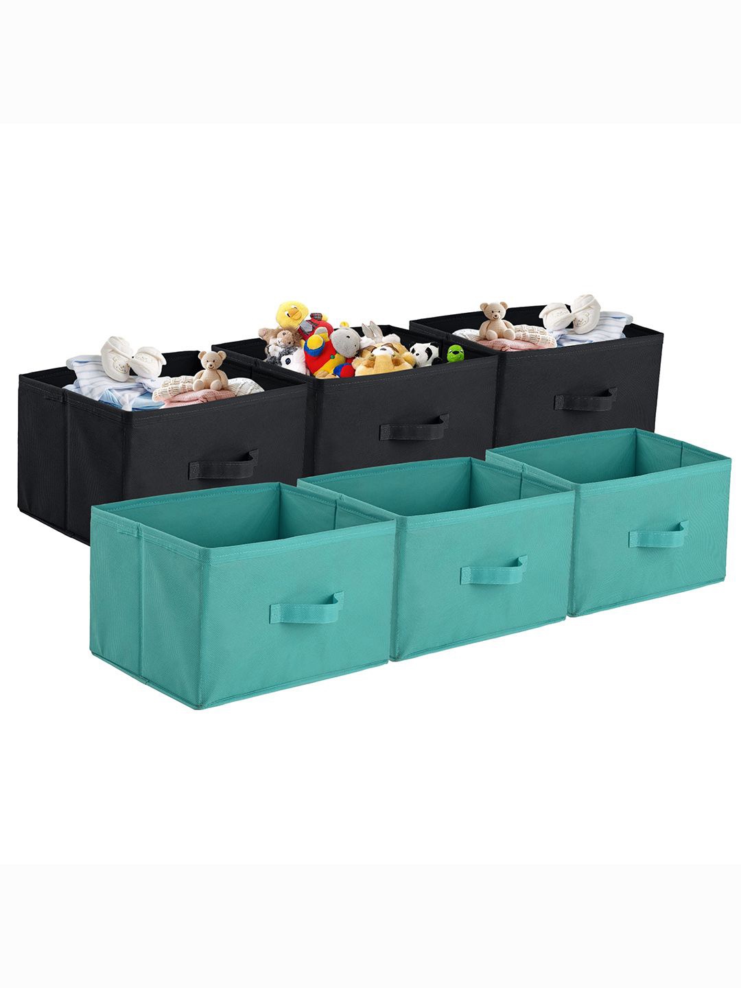 

Kuber Industries Green & Black 6 Pieces Drawer Organisers