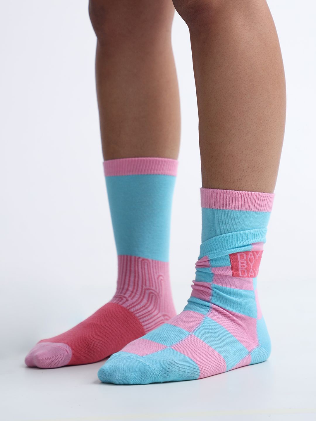 

ONLY Women Colourblocked Ankle-Length Socks, Blue