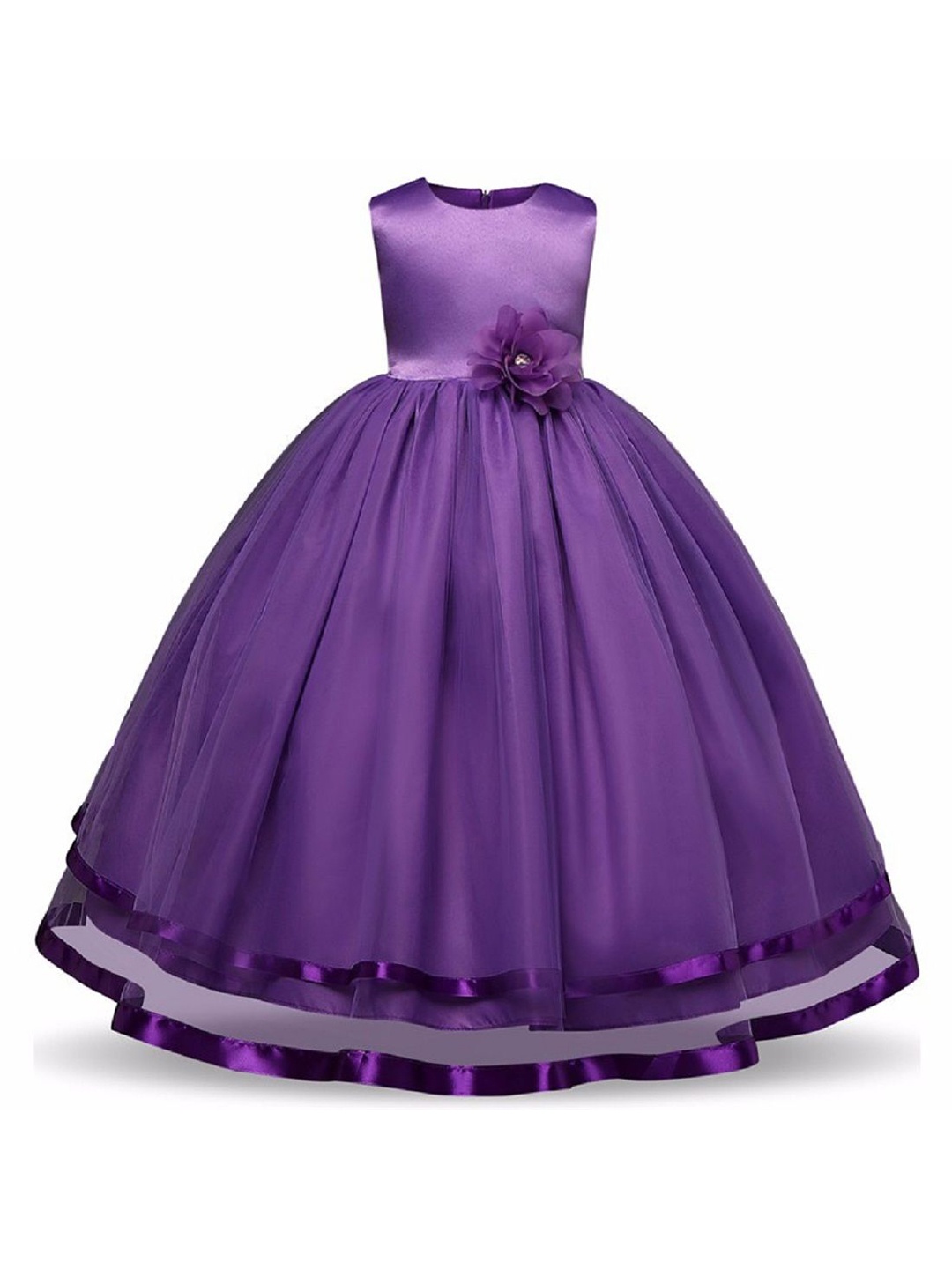 

Wish little Kids - Girls Net Fit - Flare Maxi Dress, Purple