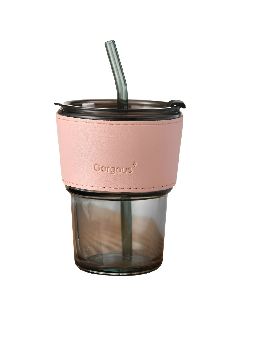 

WELOUR Black & Pink Glossy Glass Cup 450ml