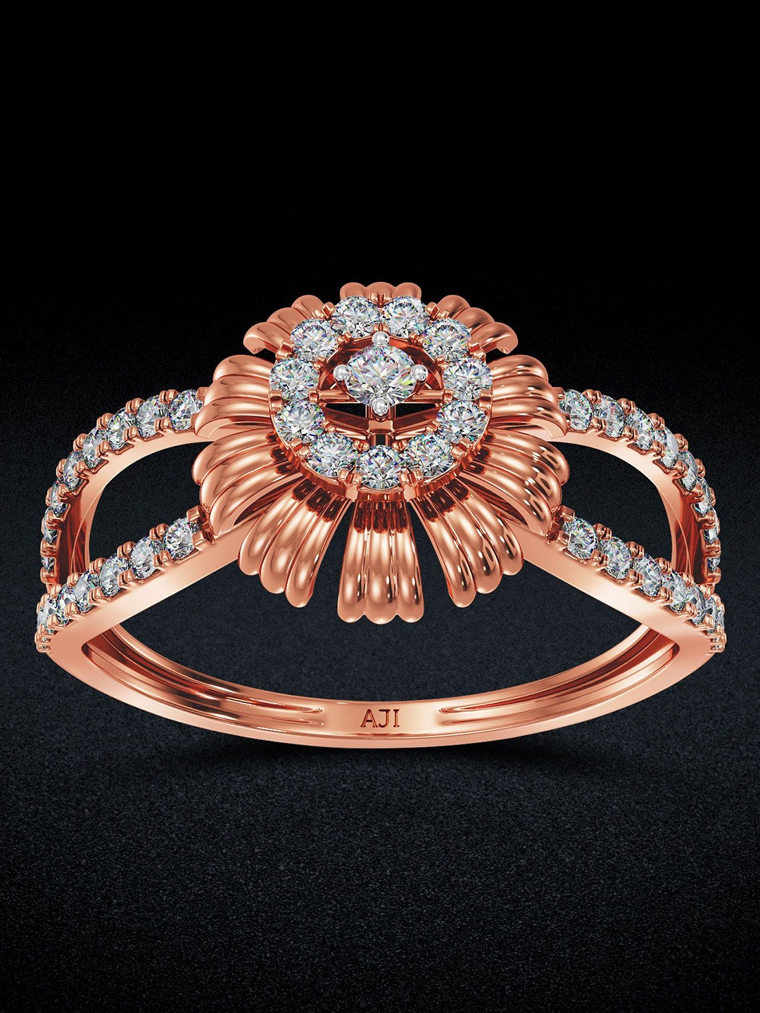 

Joyalukkas Women18KT Diamond Finger Ring, Rose gold