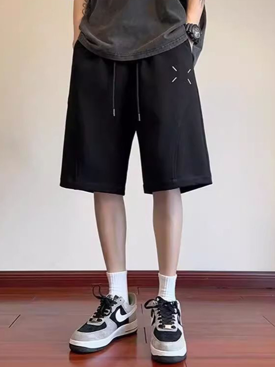 

StyleCast Men Loose Fit Cotton Shorts, Black