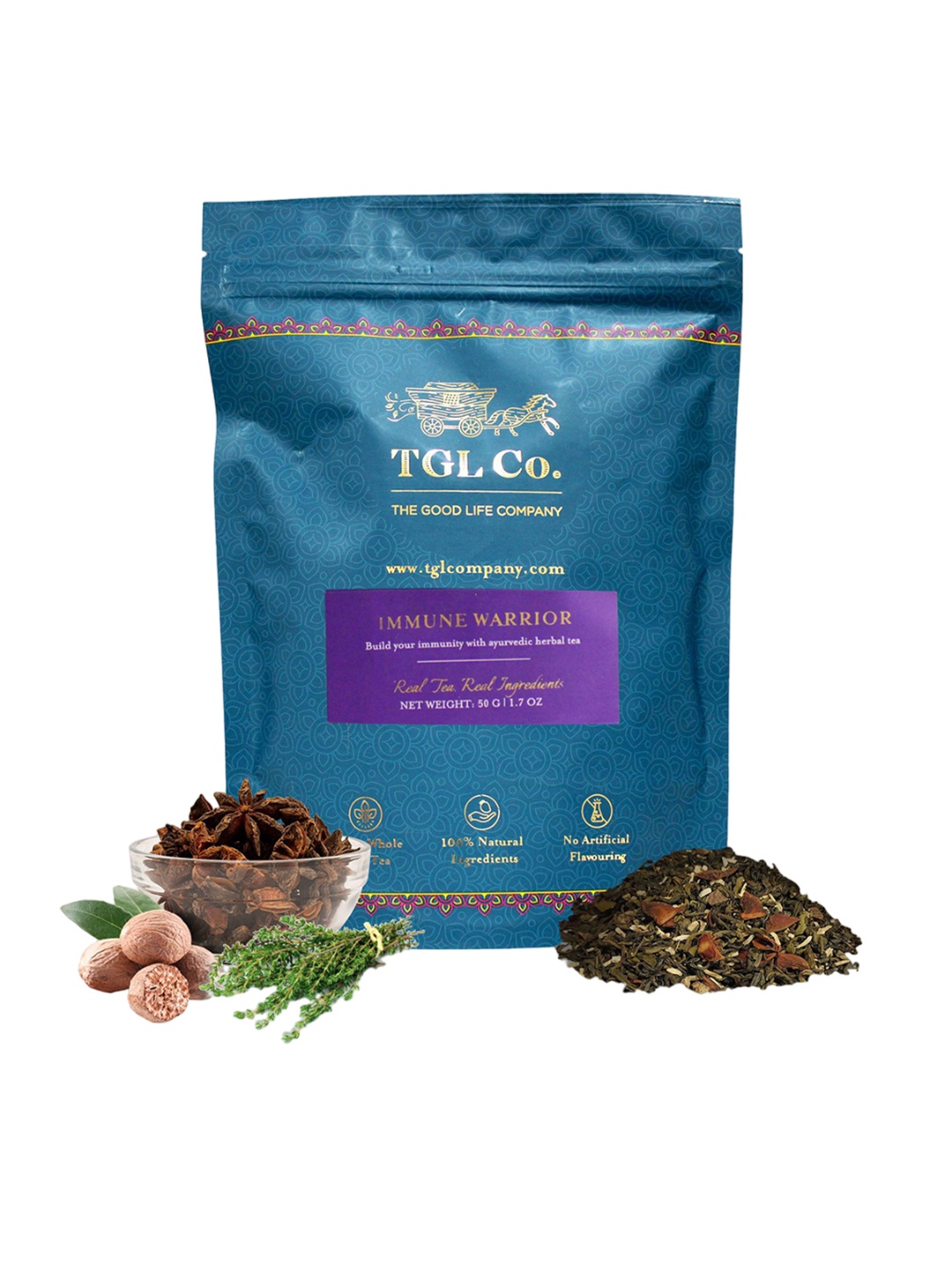 

TGL Co. Immune Warrior Tea Loose Leaf 50 gms, Green