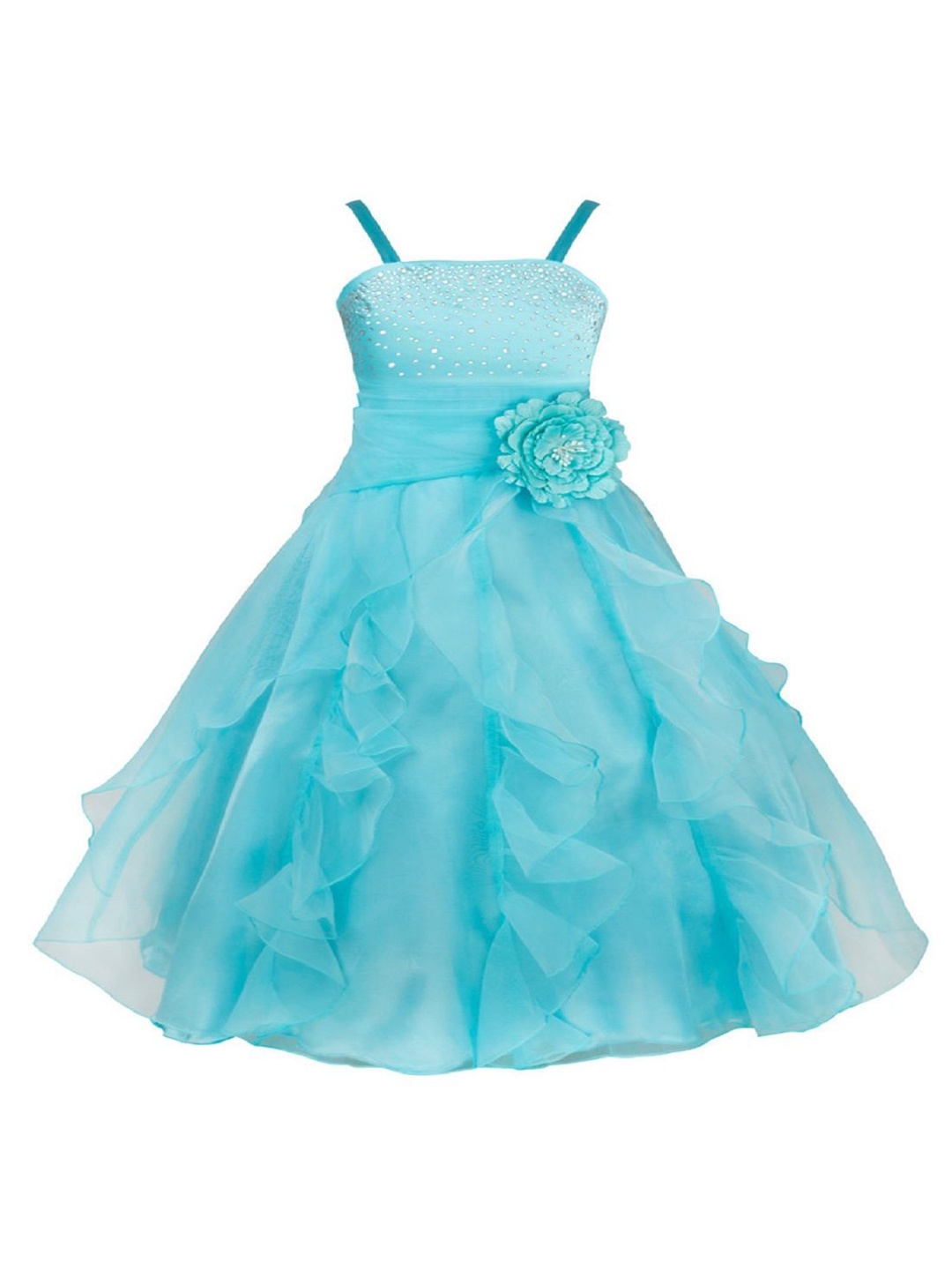 

Wish little Girls Net Empire Maxi Dress, Turquoise blue