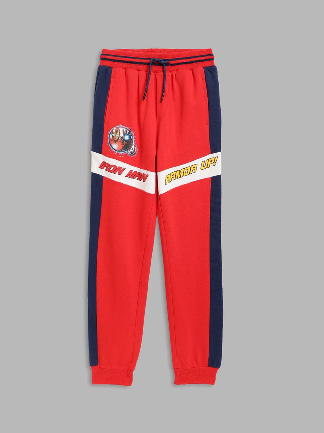 

Blue Giraffe Boys Colourblocked Pure Cotton Joggers, Red