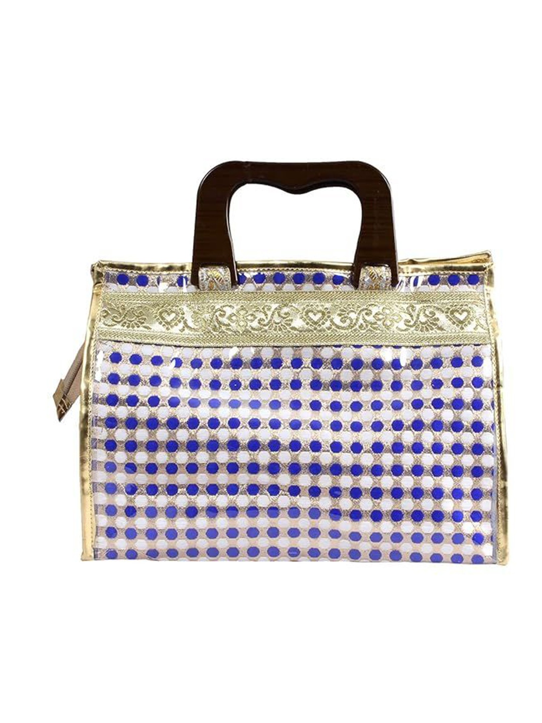

prettykrafts Checked Pouch, Blue