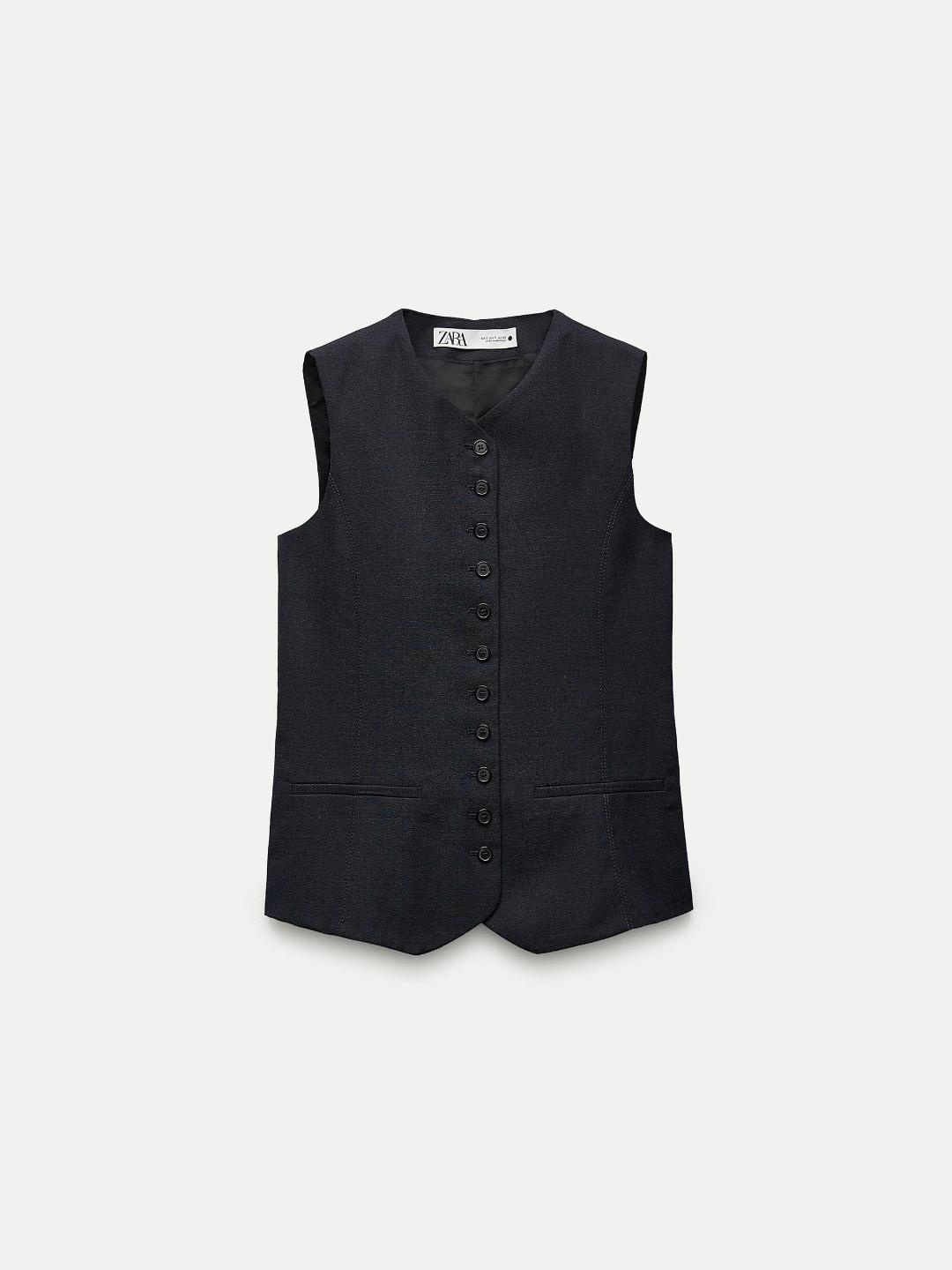 

ZARA Women Navy Blue Waistcoat