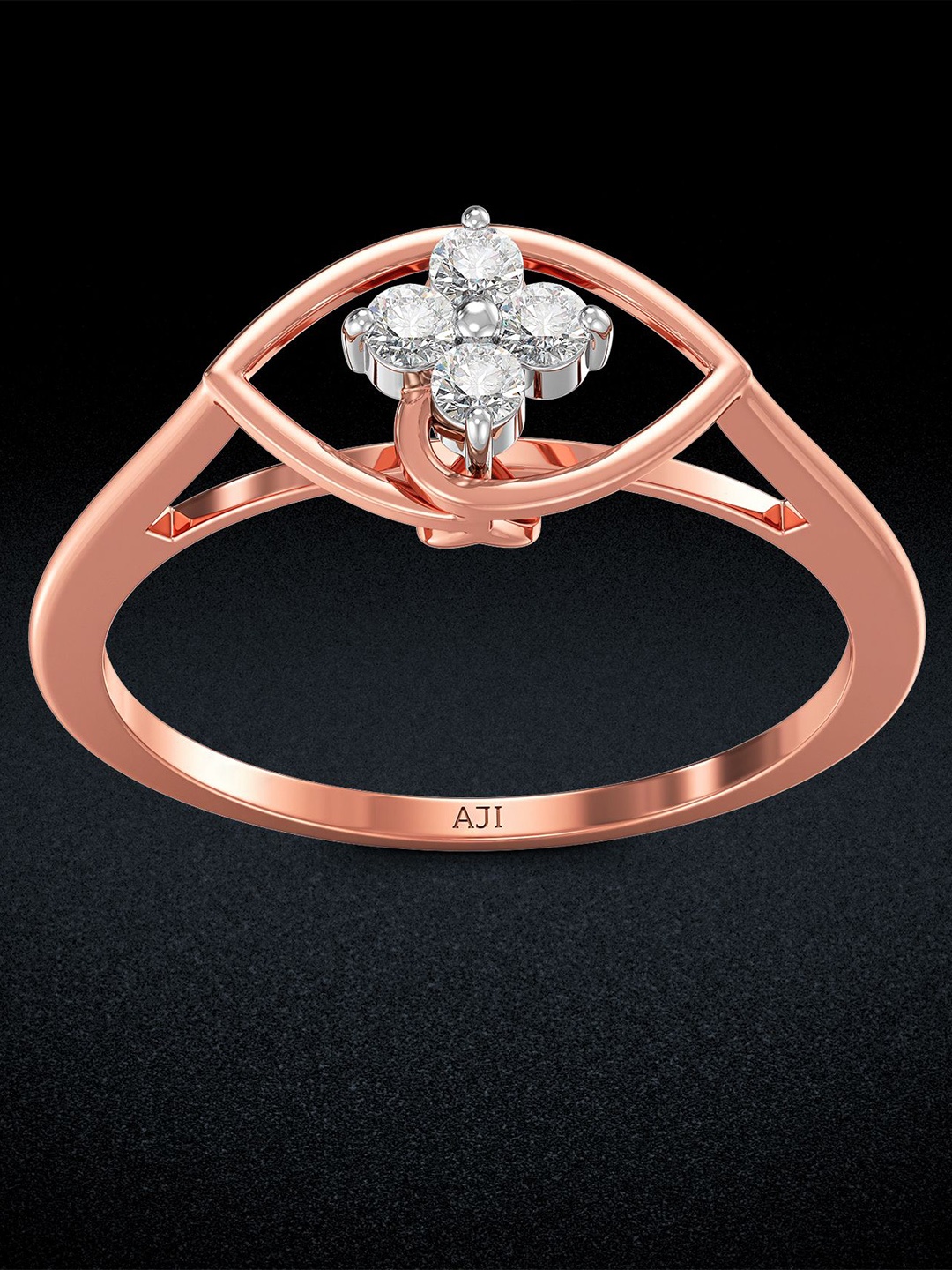 

Joyalukkas Women 18KT Finger Ring Diamond, Rose gold