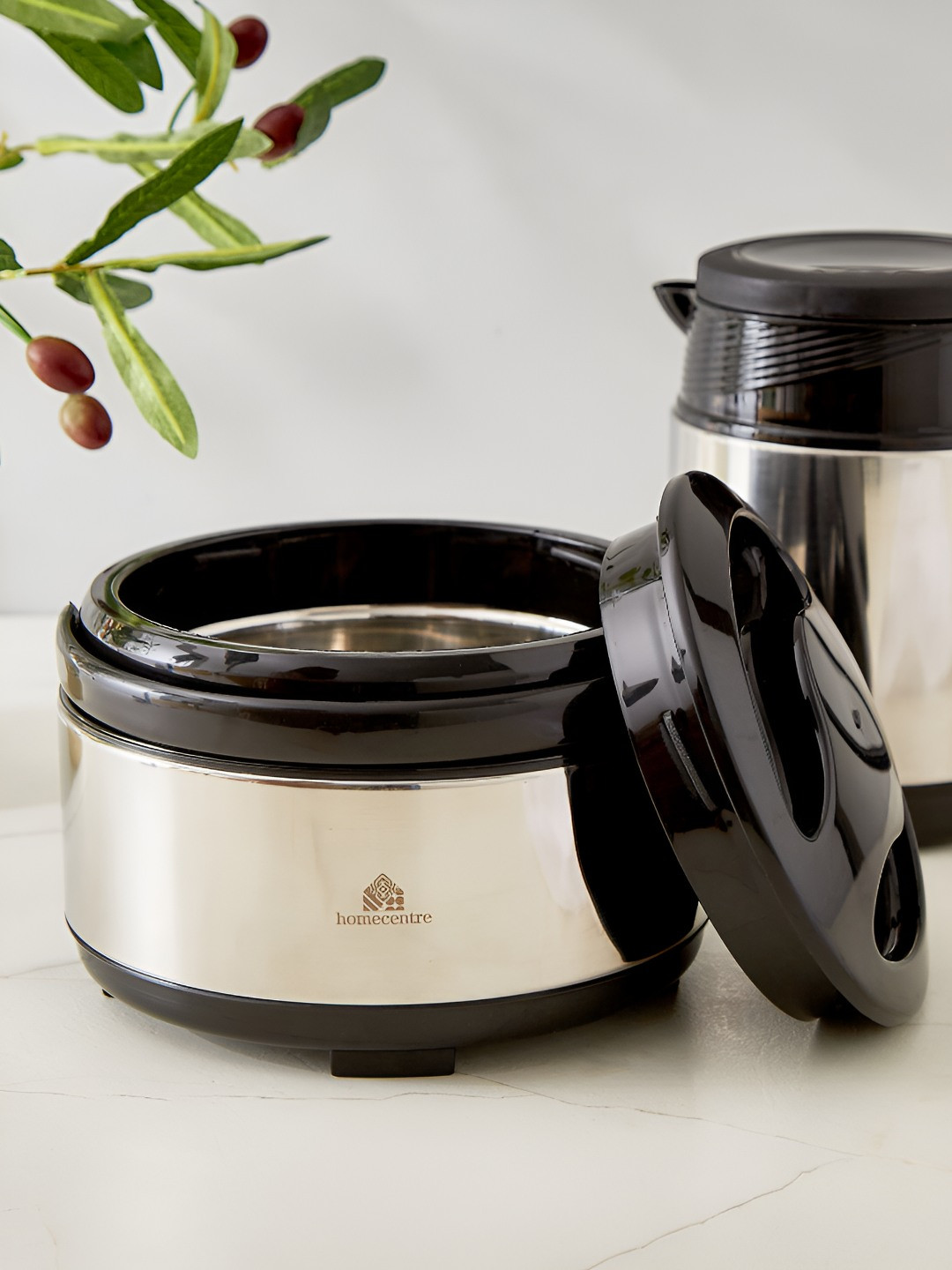 

Home Centre Delight Macy 2 Pieces Stainless Steel Thermal Casserole, Silver