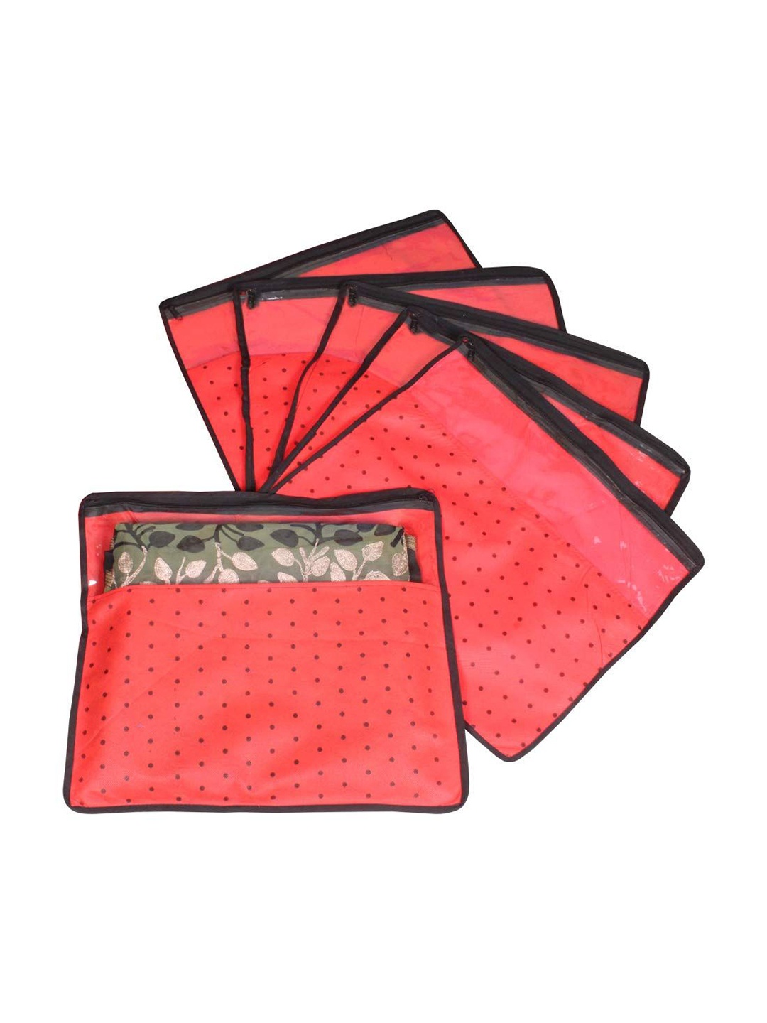 

prettykrafts Red & Black 6 Pieces Reusable Multi-Utility Organisers