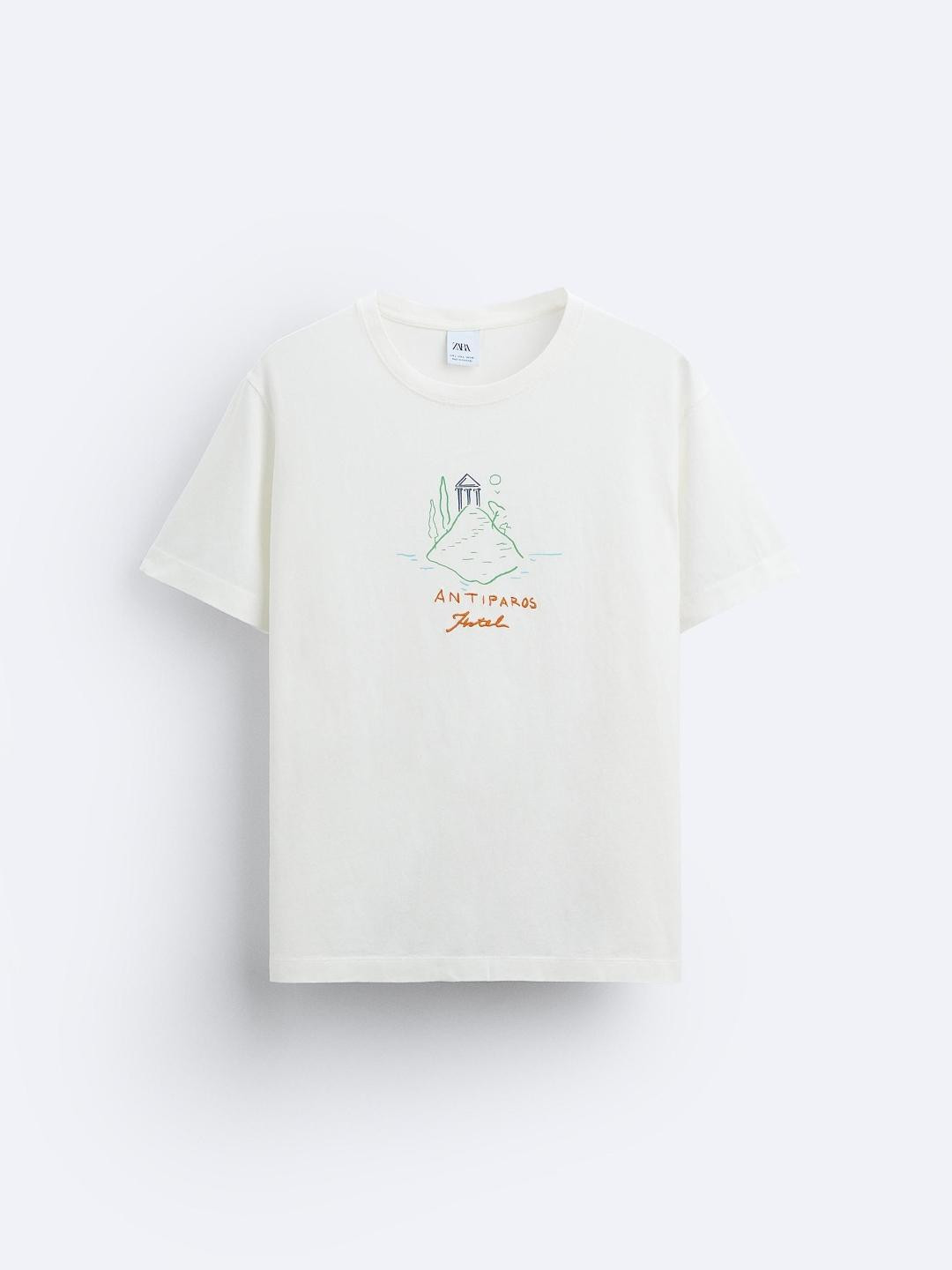

ZARA Men Beige T-shirt