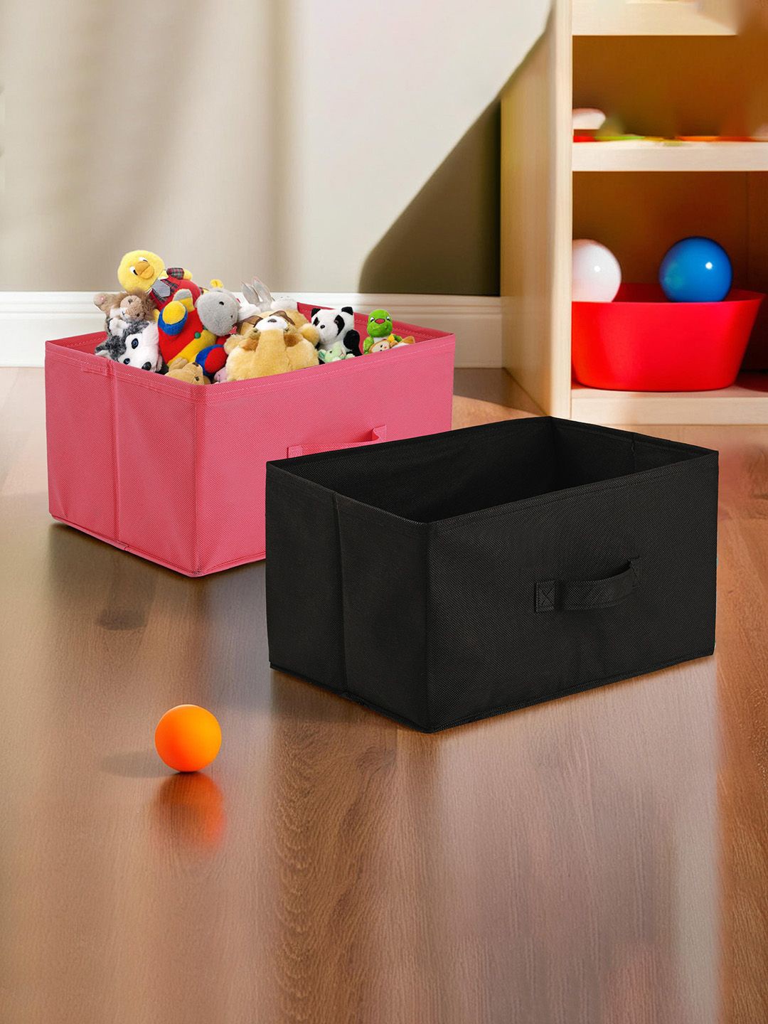 

Kuber Industries Pink & Black 2 Pieces Multi-Utility Organisers