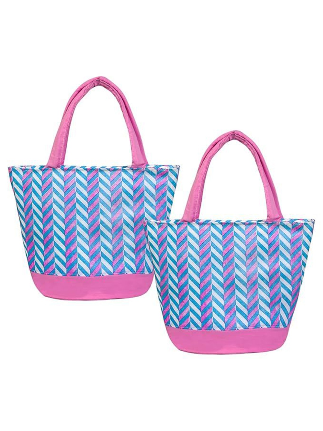 

prettykrafts 2-Pcs Printed Shopper Shoulder Bag, Pink