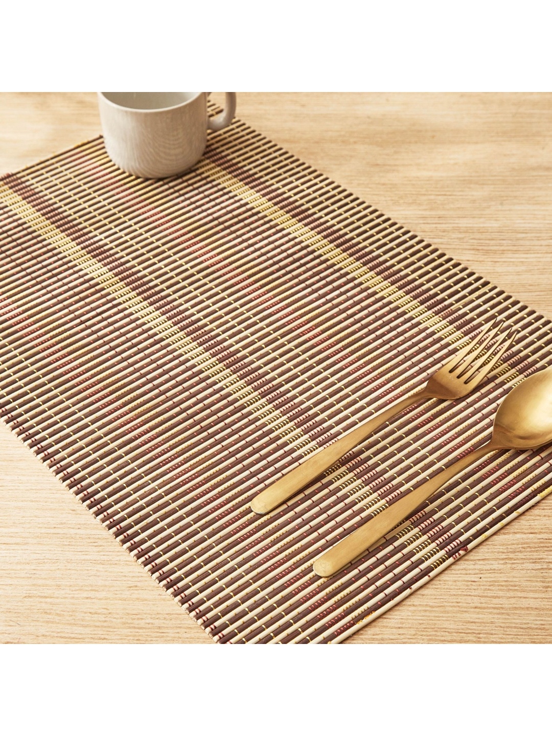 

Home Centre Corsica Habitat Brown and Beige Bamboo Table Placemat