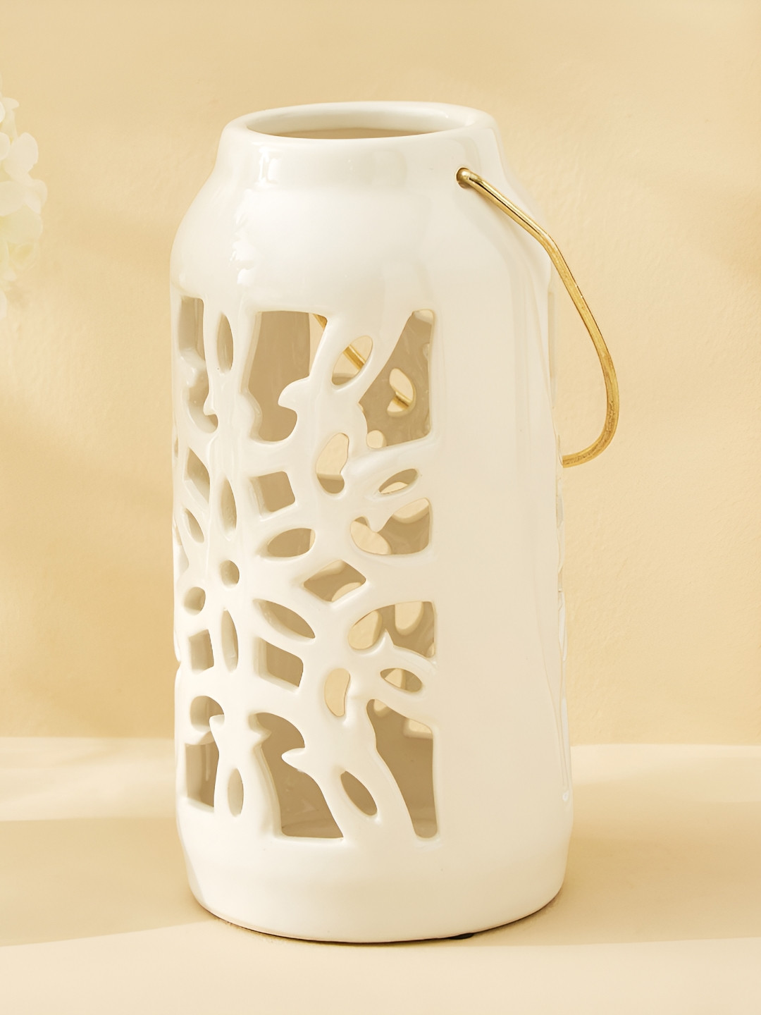

Home Centre Stellar Celestial Off White Stoneware Lantern Candle Holder